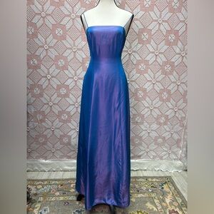 Fairweather Iridescent Blue Lace-Back Maxi Dress Size 6